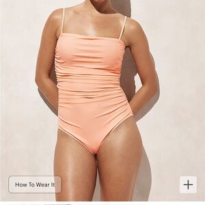 JCrew size 10 Ruched bandeau one-piece swimsuit